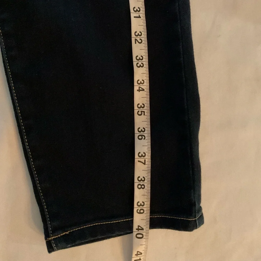 Michael Kors Dark Wash Skinny Jeans Gold Buttons Stretch